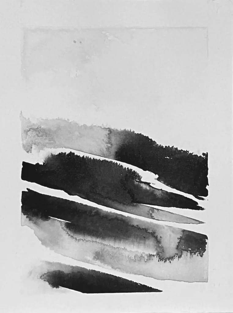 original 6 Indian Ink painting by paper and lan, contemporary Yorkshire landscape art